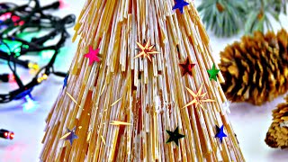 DIY pasta Christmas tree \\ Xmas tree decorating ideas