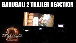 Bahubali 2 The Conclusion Trailer Reaction at Theatres || Bahubali 2 Trailer Hungana at Theatres