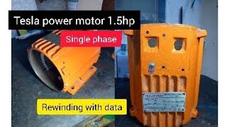 Rewind Tesla power motor 1.5hp in series connection \u0026 data#09075850994