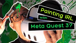 Painting in Mixed Reality Meta Quest 3, with Contour app on a physical wall, IRL (In Real Life).