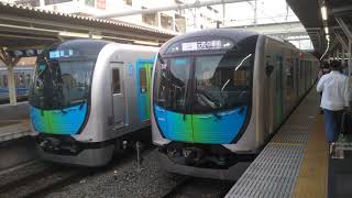 【西武40000系同士の2ショット】西武池袋線  西武鉄道40000系 40004F 10両編成  S-TRAIN4号 元町･中華街 行  所沢駅 3番ホームを発車