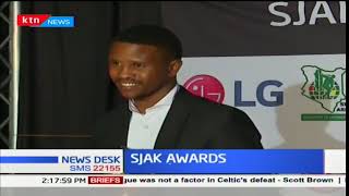 Kariobangi Sharks goalkeeper Jeff Oyemba beats Matasi and David Juma to win SJAK golden glove award