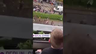 Free Palestine march in Germany - Child cheer slogan