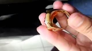 18K Saudi Gold Ring for Men