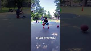 7岁男孩的一套NBA赛前运球热身动作