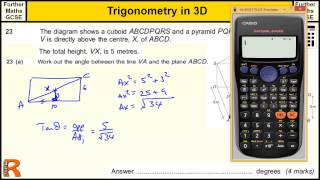 3D Trigonometry GCSE Further Maths revision Exam paper practice & help