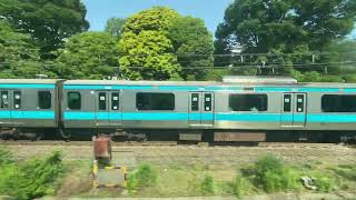 相対速度 JR東海道本線・熱海行 品川駅から川崎駅までの車窓 西側 晴天なり