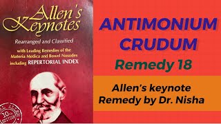 ANTIMONIUM CRUDUM Remedy | Homeopathic Medicine | Allen’s keynote Drug | Hindi Explanation