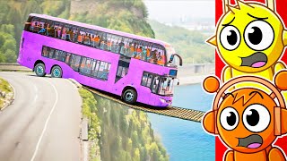 Reacting to CARS vs SUSPENSION BRIDGE CHALLENGE! (BeamNG Drive)