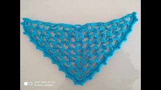 ΕΥΚΟΛΟ ΠΛΕΚΤΟ ΤΡΙΓΩΝΟ ΣΑΛΙ ΜΕ ΒΕΛΟΝΑΚΙ easy crochet triangle shawl