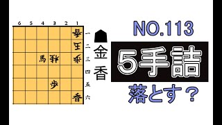 【５手詰】No.113 下段に落とす？【きのぶの詰将棋】