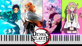 Demon Slayer: Kimetsu no Yaiba All Endings 1-4 on Piano [FREE MIDI]