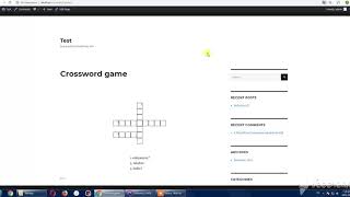 WHA Crossword game Wordpress plugin
