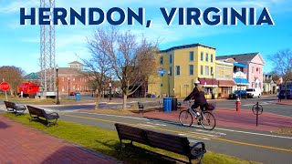 Living in Northern Virginia: Town of Herndon Walking Tour 🏘️ | W\u0026OD Trail, Anita's 🚴‍♀️ January 2023