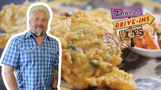 Guy Fieri Eats Some DYNAMITE Indonesian Tempeh Fritters | Diners, Drive-Ins and Dives | Food Network
