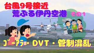 [Osaka Itami Airport] Typhoon No. 9 approaching Rough Itami Airport Part 1 Go-Around, DVT