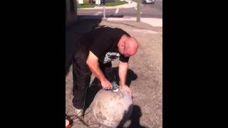 Polishing the world record Atlas Stone