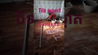 Tile expert#ជាងជំនាញបិទការ៉ូ#Shorts