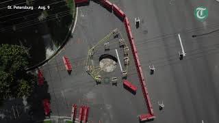 Sinkhole opens up north St. Petersburg intersection