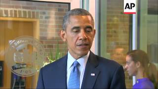 President Barack Obama visited the Dutch Embassy in Washington Tuesday to offer condolences to the N