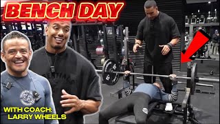 LARRY WHEELS TEACHES CAMPEON HOW TO BENCH!!!!