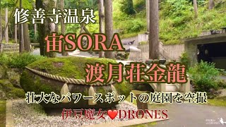 【修善寺温泉　宙SORA渡月荘金龍】神秘的なパワースポットの庭を空撮❣️