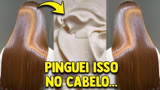 PINGUEI ISSO NO CABELO SECO! ISSO DEIXOU O CABELO MUITO LISO! CABELO LISO DE LUXO!