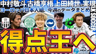 【古橋亨梧/上田綺世/中村敬斗…日本人初の欧州得点王へ…】二桁得点者数歴代最多のシーズンに？！