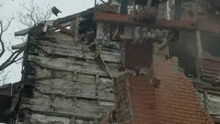 Log cabin Chimney demolition