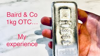 1kg Silver Bullion Bar from Baird & Co - new stack investment bought over the counter in London UK