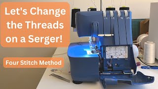 How to Thread A Singer Serger for a Four Thread Stitch | Thread an Overlocker | Singer S0230 Serger