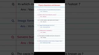 Physics questions and answers | General knowledge#gkquestion #light #sound #mirror #steam #sky#neet