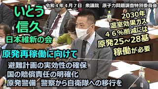 ＃日本維新の会　＃いとう信久　20220407　衆議院　原子力問題調査特別委員会