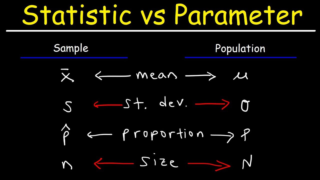 Statistic Vs Parameter Population Vs Sample Youtube