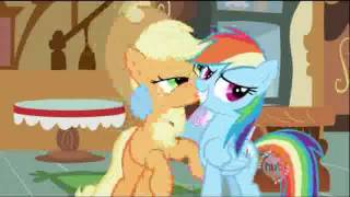 Rainbow Dash kiss Apple Jack