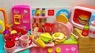 DIY Hello Kitty Pink Kitchen ASMR | Cutting and making mini food | Squishy Sanrio