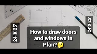 How to draw doors and windows in basic Plan? | Plan me doors aur windows kaise banayein? | In Hindi