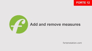 Add and remove measures
