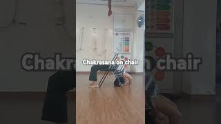 Modifying Chakrasana (Wheel Pose) for beginners : using a chair for support🫡