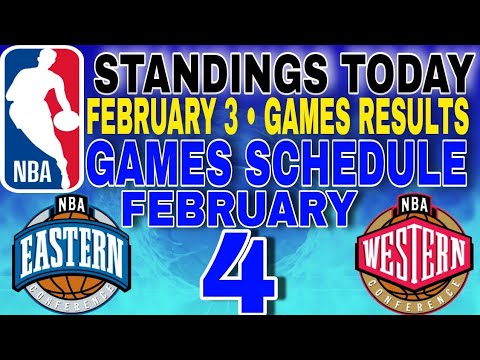 Nba Standings Today February 3, 2024 | Games Results | Games Schedule ...