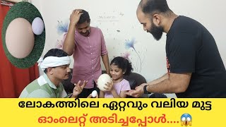 ലോകത്തിലെ ഏറ്റവും വലിയ മുട്ട കൊണ്ടൊരു  ഓംലെറ്റ് |Big Egg omelette malayalam