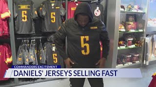 Commanders QB Jayden Daniels jerseys selling fast