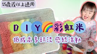 [1.5歲以上] 感統玩具DIY🌈彩虹米｜自製幼兒玩具｜￼在家教育