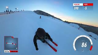 Skiing Insta360 X3. Kläppen Ski Resort 240108. Morning run in Lostupet.