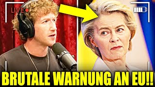 🚨VOR 1 MINUTE: Mark Zuckerberg's LETZTE WARNUNG An Ursula und EU!