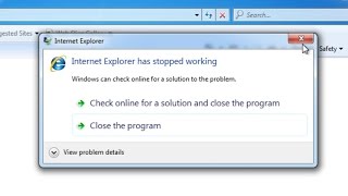 How to fix "Internet Explorer has stopped working"