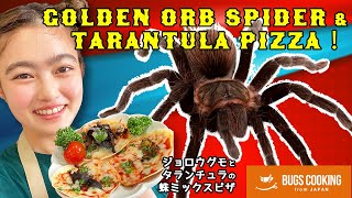 ジョロウグモとタランチュラの蜘蛛ミックスピザ｜昆虫食