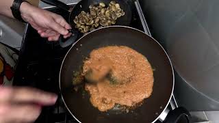 SHABNAM CURRY, Soft cheese and mushroom curry, in a tomato gravy, as it was described on the menu