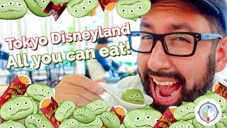 Crystal Palace at Tokyo Disneyland Food \u0026 Snack Buffet | Green Alien Mochi