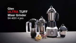 Glen Ultra Tuff Mixer Grinder 1000W - 1 Transparent Jar 3 SS Jars (4031PLUS) #mixergrinder #cooking